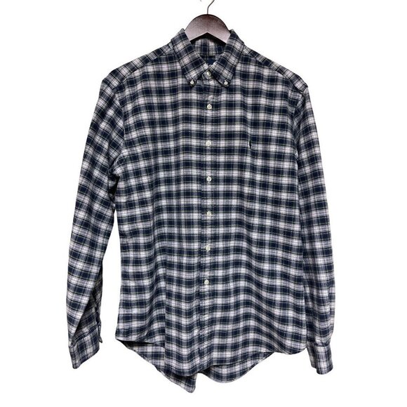 Polo Ralph Lauren Classic Fit Blue Plaid Dress Shirt Button Down Men's Large - Picture 1 of 7